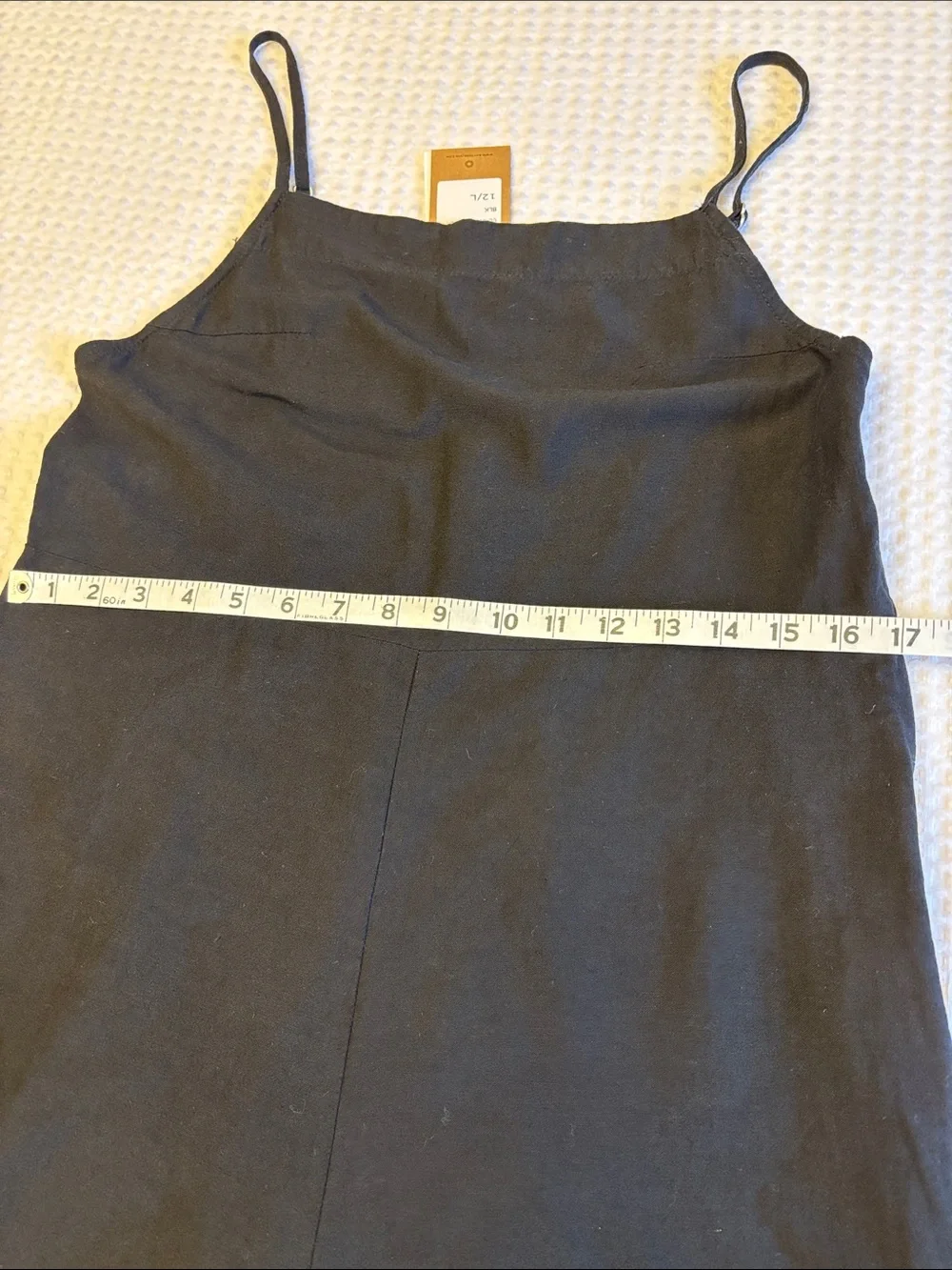 NEW! Rhythm. 12L Black Wide-Leg Linen Spaghetti-Strap Classic Jumpsuit Overalls - Picture 13 of 17